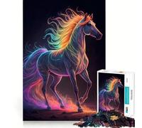 Puzzle numérique de 1000 pièces Cheval Arc-en-Ciel pour Adultes et Adolescents, Jeu d'adresse apaisant et Amusant, Bords Nets, pour Les fêtes (50x75cm)