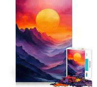 Puzzle numérique de 1000 pièces Coucher de Soleil sur Une chaîne de Montagnes pour Adultes 50x75cm idéal pour Un Cadeau Un Jeu de réflexion et Un Moment de Partage Découpe soignée Surprise