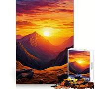 Puzzle numérique de 1000 pièces représentant Un Paysage de Coucher de Soleil en Montagne, idéal pour Adultes, pour se détendre et se ressourcer Un Cadeau de qualité supérieure (38x26cm)