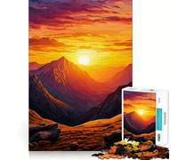 Puzzle numérique de 1000 pièces représentant Un Paysage de Coucher de Soleil en Montagne, idéal pour Adultes, pour se détendre et se ressourcer Un Cadeau de qualité supérieure (38x26cm)