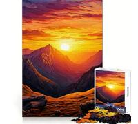 Puzzle numérique de 1000 pièces représentant Un Paysage de Coucher de Soleil en Montagne Idéal pour Adultes Jeu de logique et de détente Bords Lisses (50x75cm)