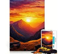 Puzzle numérique de 1000 pièces représentant Un Paysage de Coucher de Soleil en Montagne Idéal pour Adultes Jeu de logique et de détente Bords Lisses (50x75cm)