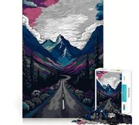 Puzzle numérique de 1000 pièces représentant Un Paysage de Route de Montagne, pour Adultes, Logic Boost Toy Group Joy Premium Edge, Surprise d'anniversaire (38x26cm)