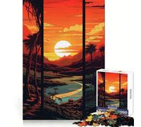 Puzzle numérique de 1000 pièces représentant Un Paysage Tropical au Coucher du Soleil, idéal pour Adultes Développe la mémoire, stimule Le Plaisir et Offre des Bords Nets Cadeau de Saison (38x26cm)