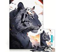 Puzzle numérique de 1000 pièces Tigre Blanc et Lune »,activité ludique et stimulante pour Le Cerveau,sans espaces,à Partager en Famille (50x75cm)