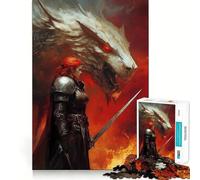 Puzzle numérique Guerrier et Loup pour Adultes,1000 pièces,Jeu de Concentration,découpe de précision,Bords Lisses,défi Amusant pour Passer Le Temps (38x52cm)