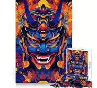 Puzzle numérique Japonais Oni Mask pour Adultes, 1000 pièces, pour stimuler la mémoire, se détendre et s'amuser Finitions précises Un Joli Cadeau (38x26cm)