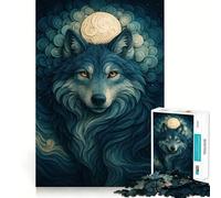 Puzzle numérique Loup et Lune 1000 pièces,Jeu cognitif Amusant,Structure à emboîter précise,activité de Partage et de complicité pour Les Proches (50x75cm)