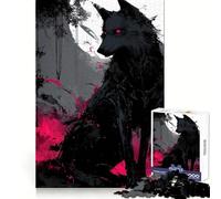 Puzzle numérique Loup Noir aux Yeux Rouges pour Adolescents, 1000 pièces, activité relaxante, Ajustement Parfait, Cadeau Unique (50x75cm)