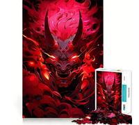 Puzzle numérique Oni Démon Rouge 1000 pièces pour Adultes Renforce la mémoire, apaise l'esprit, qualité supérieure, Surprise chaleureuse (38x52cm)