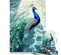 Puzzle numérique Paon dans l'eau pour Adultes, 1000 pièces, Jeu de réflexion, Divertissement d'intérieur, découpe de précision, Cadeau de Noël (38x52cm)