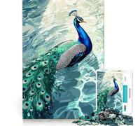 Puzzle numérique Paon dans l'eau pour Adultes, 1000 pièces, Jeu d'exercice Mental, détente, Design, Assemblage, Cadeau Exquis (50x75cm)