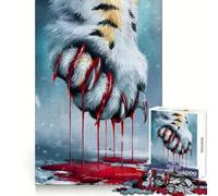 Puzzle numérique « Patte de Tigre ensanglantée » de 1000 pièces pour Adolescents Stimulation cérébrale, détente et Confort Découpe de qualité supérieure (38x26cm)