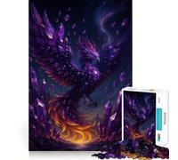 Puzzle numérique Phénix en Cristal d'améthyste 1000 pièces,Jeu cognitif Amusant,Structure à emboîter précise,activité de Partage et de complicité pour Les Proches (38x52cm)