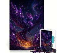 Puzzle numérique Phénix en Cristal d'améthyste pour Adultes,1000 pièces,Jeu Stimulant l'esprit,découpe Laser de qualité supérieure,activité relaxante en Groupe à l'intérieur (50x75cm)