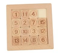 Puzzle numérique, Puzzle Coulissant en Bois de 5, 3 x 5, 3 Pouces avec 15 Chiffres, Jeu de Diapositives éducatif pour Les Enfants Ans et Plus
