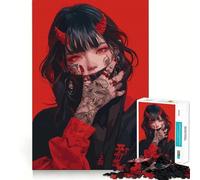 Puzzle numérique Red Devil Girl 1000 pièces pour Adultes, Jeu de réflexion, Lien Familial, découpe de précision, Cadeau créatif (38x52cm)