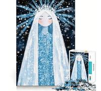 Puzzle numérique Reine d'hiver 1000 pièces,Jeu de Construction Focus,Assemblage sécurisé et Solide,Jouet de Divertissement d'intérieur pour Les fêtes (38x52cm)