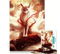 Puzzle numérique Renard à Neuf queues 1000 pièces pour Adolescents Souvenirs, Moments de sérénité, découpe Lisse, Cadeau élégant (38x52cm)