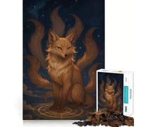 Puzzle numérique Renard à Neuf queues 1000 pièces pour Adultes Jeu cognitif et de Partage Motif à Assembler Cadeau de Noël (50x75cm)