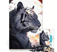 Puzzle numérique Tigre Blanc et Lune 1000 pièces Activité ludique et stimulante,découpée au Laser pour Un Assemblage Parfait Idéal pour Partager Un Moment de complicité en Famille (38x26cm)