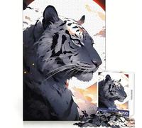 Puzzle numérique Tigre Blanc et Lune pour Adultes, 1000 pièces, entraînement Mental, détente, Loisirs, Cadeau Festif (50x75cm)