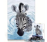 Puzzle numérique Zèbre dans l'eau, 1000 pièces, pour Adolescents, idéal pour développer sa logique, s'amuser en Silence, Bords Nets, Cadeau Festif (38x26cm)
