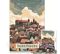 Puzzle Nuremberg 1000 pièces pour Adolescents Recall Power Serene Escape Precise Edges Cadeau d'anniversaire (38x26cm)