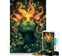 Puzzle Nymphe des Mers à Couronne de Pieuvre, 1000 pièces, pour Adultes, Jeu de logique Clair, Loisir Silencieux, découpe Parfaite, Cadeau élégant (50x75cm)