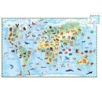 Puzzle Observation Enfant 100 Pieces : Les Animaux du Monde + livret - Set Puzzle et Carte Tigre