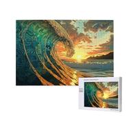 Puzzle Océan 2000 Pièces Adultes, Puzzles Classiques Art Coucher de Soleil avec Boîte d'emballage et Photos de Référence, Relaxation/Soulagement du Stress/Jeux Amusants, Cadeau pour Femme 2T-763