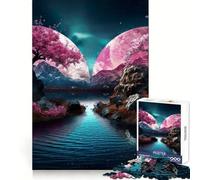 Puzzle Océan Clair de Lune pour Adultes, 1000 Pièces, Puzzle Détente et Image à Assembler, Cadeau de Noël (38x26cm)