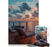 Puzzle Océan Crépuscule 1000 pièces pour Adultes Jeu Intelligent et Amusant à Assembler Ensemble Cadeau saisonnier (38x26cm)