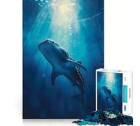 Puzzle Océan Requin Baleine 1000 Pièces Jeu de réflexion Assemblage Stable Pièces Qui ne bougent Pas Passe-Temps agréable pour Les Longs Week-Ends (50x75cm)