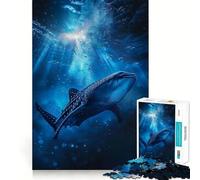 Puzzle Océan Requin Baleine pour Adolescents 1000 Pièces Jeu Stimulant l'esprit Assemblage Solide et Sécurisé Activité de Partage en Famille (38x52cm)