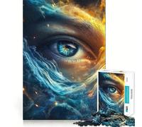 Puzzle Océan Vagues Cosmique Œil pour Adolescents 1000 Pièces Jeu de Logique et de Détente Apaisant Découpe Précise Cadeau de Père Noël (50x75cm)