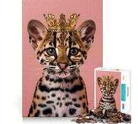 Puzzle Ocelot Couronne Pastel pour Adolescents 1000 pièces, Jeu de logique Robuste, Silencieux et aux Bords Nets, Cadeau élégant (38x52cm)