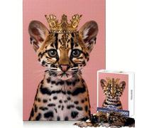 Puzzle Ocelot Couronne Pastel pour Adolescents 1000 pièces Jeu Intelligent à Partager en Famille Motif à Assembler Choix du Père Noël (50x75cm)