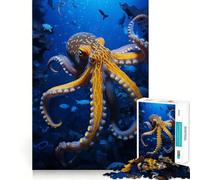 Puzzle Octopus Sea Dept 1000 pièces, Jeu d'intelligence et de Relaxation, pièce de Collection découpée avec précision (50x75cm)