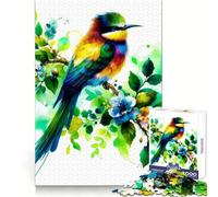 Puzzle Oiseau Arc-en-Ciel sur Branche 1000 Pièces pour Adolescents Jeu de Logique et de Détente Découpe Précise Cadeau Artistique (50x75cm)