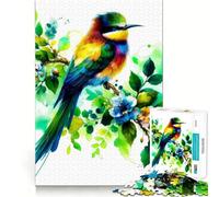 Puzzle Oiseau Arc-en-Ciel sur Branche 1000 Pièces pour Adolescents Jeu de Logique et de Détente Découpe Précise Cadeau Artistique (50x75cm)
