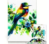 Puzzle Oiseau Arc-en-Ciel sur Branche pour Adultes 1000 Pièces Jeu de Réflexion Passe-Temps Calme Assemblage d'image Joli Cadeau (38x26cm)