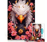 Puzzle Oiseau Blanc aux Dorés pour Adolescents 1000 Pièces Jeu Stimulant l'esprit Assemblage Solide et Sécurisé Activité de Partage en Famille (38x52cm)