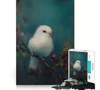 Puzzle Oiseau Blanc sur Branche 1000 Pièces Jeu de Concentration Mentale Découpe de Précision Bords Lisse Activité Absorbante pour des Soirées Calmes (38x26cm)