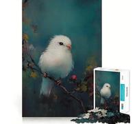 Puzzle Oiseau Blanc sur Branche pour Adultes 1000 Pièces Jeu de Concentration Découpe de Précision Bords Lisse Défi Amusant pour Passer Le Temps (50x75cm)