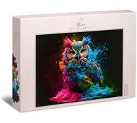 - Puzzle « Oiseau De Nuit Coloré » - Portrait De Chouette Avec Explosion De Couleurs Vives Comme Puzzle De 1000 Pièces
