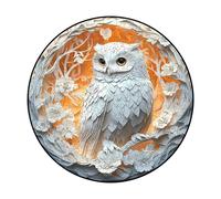 Puzzle Oiseau en Bois - Puzzle Hibou Fait Main | 3D en Bois Rond 3D, 150 Pièces, 3D Animal, Mystère, Oiseau, Hibou en Papier, pour Thanksgiving et Noël