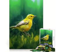 Puzzle Oiseau Jaune dans l'herbe 1000 Pièces pour Adolescents Clarté d'esprit, Paisible, Amusant, Cadeau Saisonnier Parfait (38x52cm)