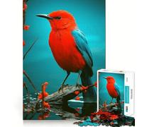 Puzzle Oiseau Rouge sur Branche 1000 Pièces pour Adolescents Stimule la Mémoire Détente et Loisirs Bords Lisse Liste de Souhaits du Père Noël (38x52cm)