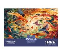 Puzzle Oiseaux de Fantasy avec 1000 Pièces pour Adultes,Art Abstrait coloré Un Jeu De Dexérité Très Difficile Puzzle Éducatif avec des Défis l'art De La Décoration Moderne 70x50cm/1000pcs